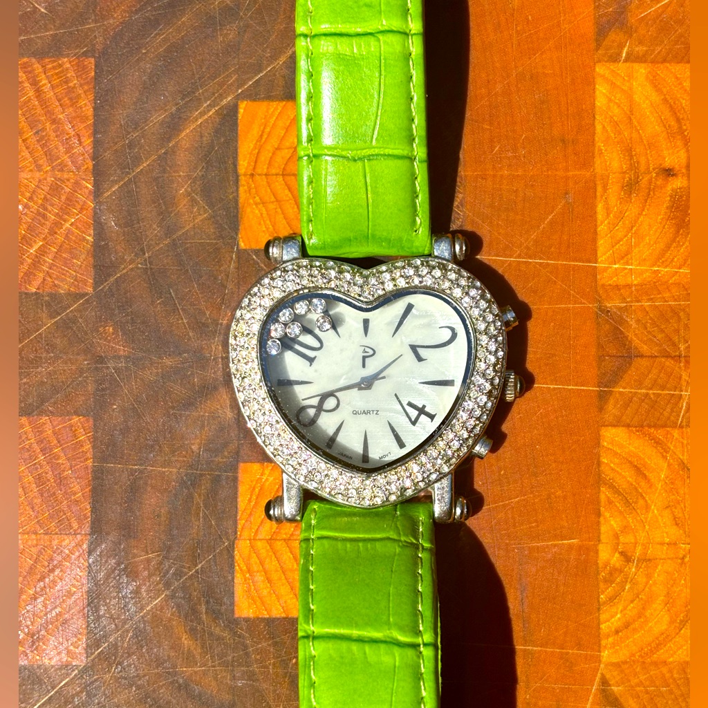 Y2k Vintage Green Leather Watch